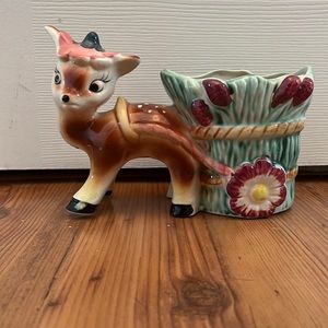 (2 for $25) Vintage Deer Planter.
